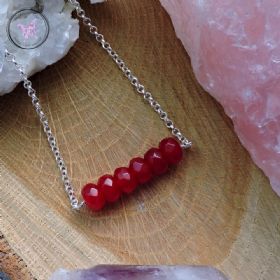 Red Ruby Healing Bar Necklace